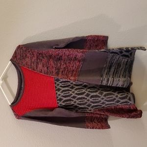 Style & Co Sweater, Size LP, Red/Black/Grey